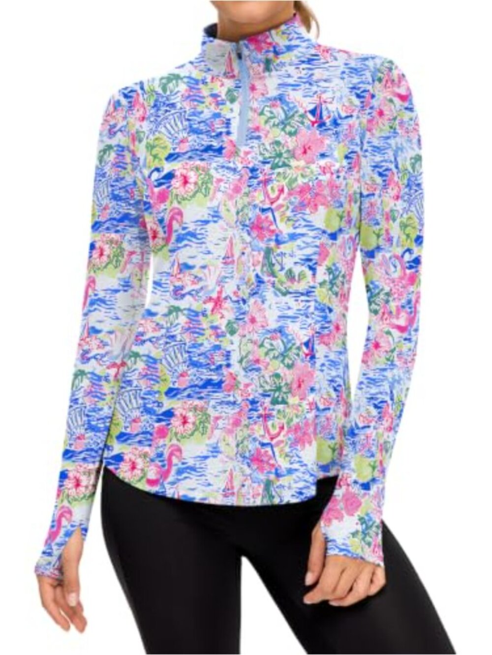 Women's Long Sleeve 1/4 Zip Polo Shirt UPF 50+ Golf Tennis Activewear